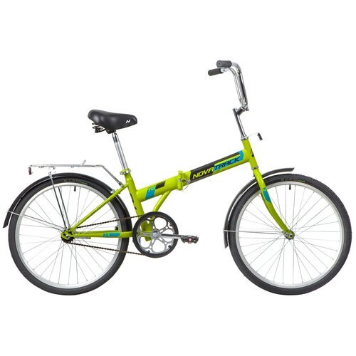 Велосипед NOVATRACK 24' складной, зеленый, тормоз ножной, багажник, крылья