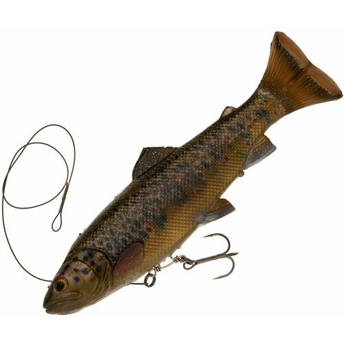 Воблер для рыбалки Savage Gear 4D Line Thru Pulsetail Trout 200 SS цв. Brown Trout, 102 гр 200 мм, на щуку, свимбейт медленно тонущий, заглубление до м