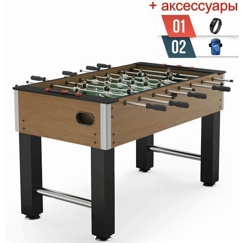 Игровой стол UNIX Line Футбол - Кикер (140х74 cм) Wood + аксессуары