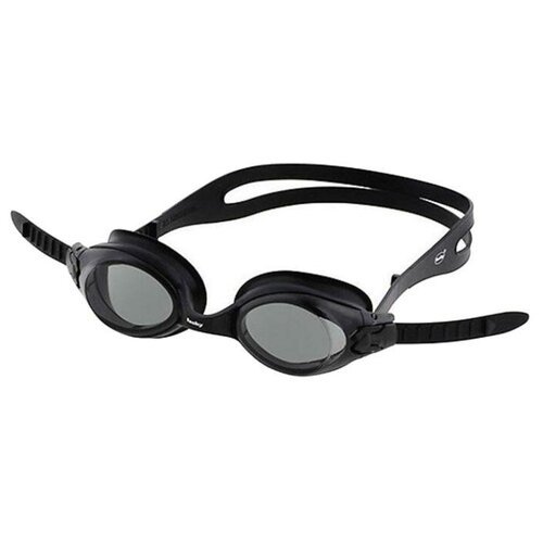 Очки для плавания FASHY Spark II, дымчатые линзы, нерегулируемая переносица, чёрная оправа