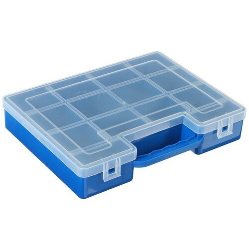 Коробка для рыболовных мелочей К-07, пластмасса, 26.5×19.5×5 см, синяя