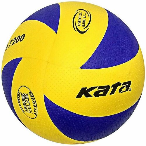 Мяч волейбольный KATA (PU 2. 5, 280 гр, клееный) (желтый/синий)