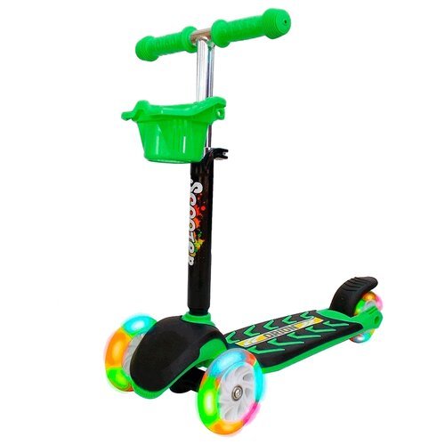 Детский 3-колесный городской самокат Orion Toys Midi, зеленый