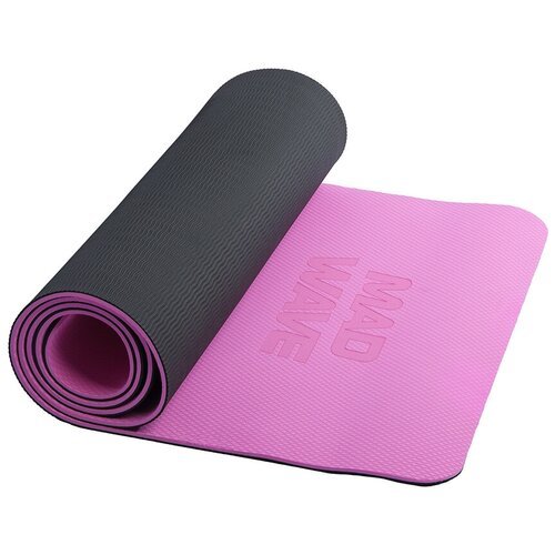 Коврик для йоги MADWAVE Mad Wave Yoga Mat TPE double layer, 183*61*0.6 cm, Pink
