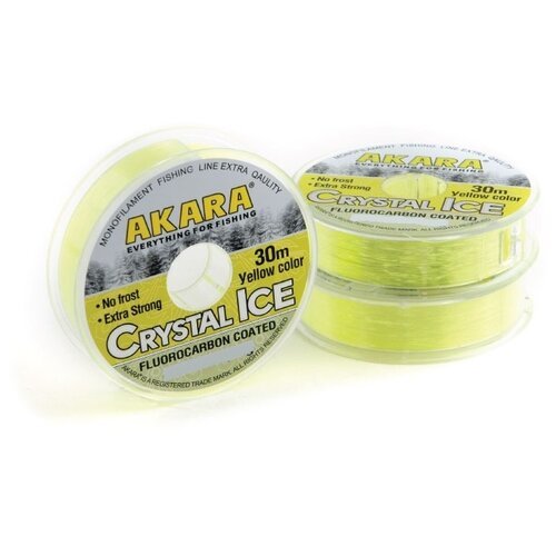 Монофильная леска AKARA Crystal ICE d=0.22 мм, 30 м, 4.7 кг, yellow, 1 шт.