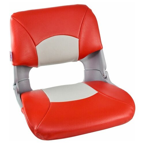 Кресло складное мягкое SKIPPER, цвет серый/красный для лодки / катера