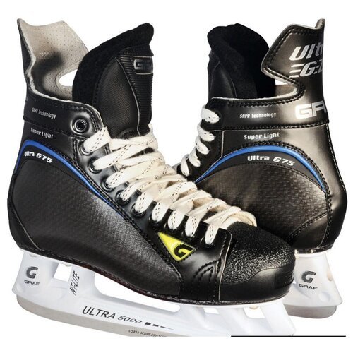Коньки хоккейные Graf Ultra G 75 Allblack Lite Cobra 5000 SR (размер EE 7, цвет Черный)