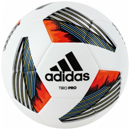 Мяч футбольный ADIDAS Tiro Pro FS0373, р.5, FIFA Pro, 32 пан., ПУ, термосшивка, бело-оранжевый