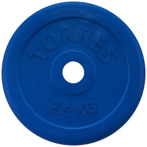 Диск обрезиненный TORRES PL50392, вес 2,5кг, диаметр 25мм.