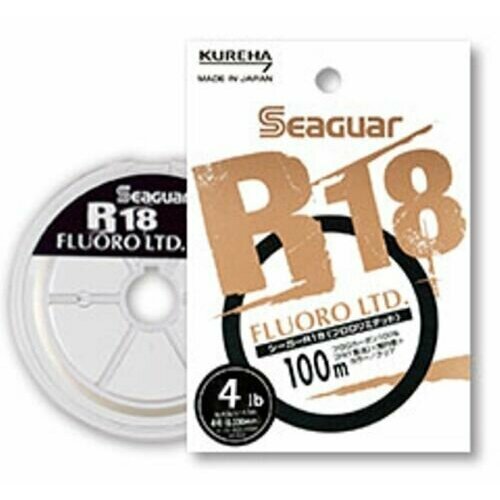 Kureha, Леска флюорокарбоновая Seaguar R18 Fluoro LTD, 100м, 0.285мм, 5.5кг, 3.0, 12lb