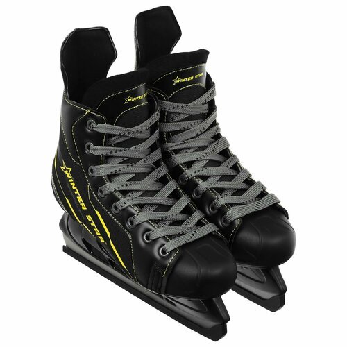 Коньки хоккейные Winter Star Advanced Way, размер 41, цвет черный, желтый
