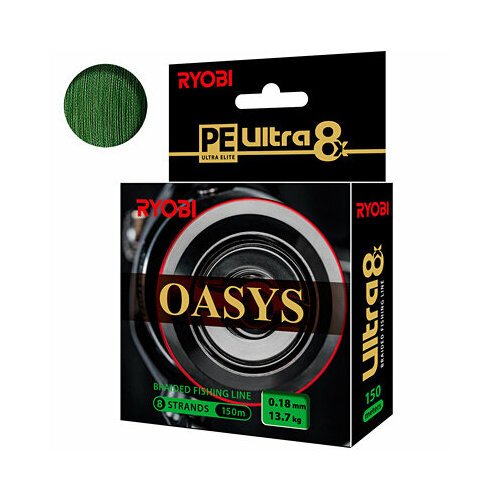 Плетеный шнур для рыбалки RYOBI OASYS Dark Green 0,18mm 150m