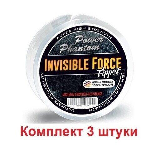 Леска Power Phantom Invisible Force Tippet CLEAR 0,18mm, 4,2kg 30m, 3 штуки