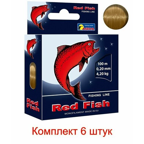 Монофильная леска для рыбалки Red Fish 0,18mm 100m ( 6 штук )