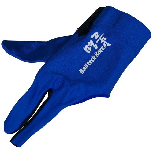 Перчатка бильярдная с защитой от скольжения Ball Teck MFO черно-синяя с замшевой вставкой