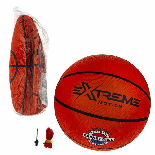 1toy мяч баскетбол, размер 5, резина, с печатью, пакет