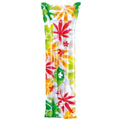 Надувной матрас с тропическим принтом, яркий надувной матрас, матрас с цветами, надувной матрас 183 см х 69 см, удобный матрас