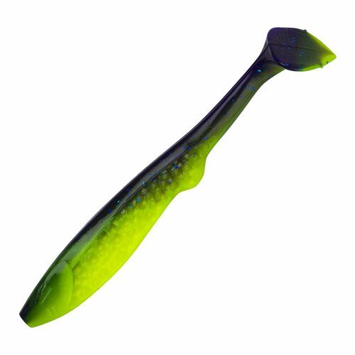 Силиконовая приманка для рыбалки KrakBait Mohawk 5,8' #02 Purple Lime, виброхвост на щуку, окуня, судака