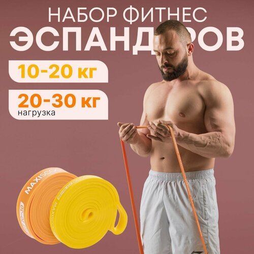 Фитнес эспандеры MAXISCOO FIT, 2 шт (10-20 кг, 20-30 кг)