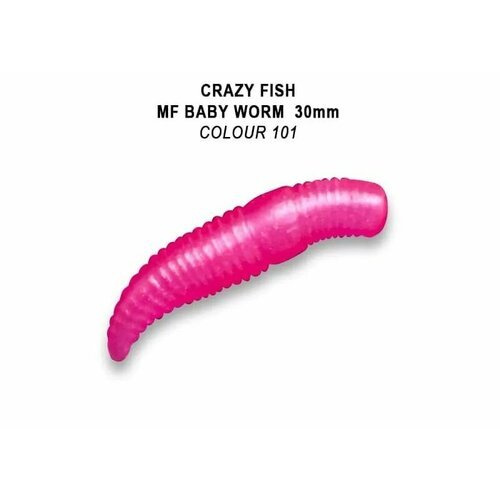 Мягкие приманки Crazy Fish MF BABY WORM-EF 1.2' Сладкий сыр # 101 (12шт)