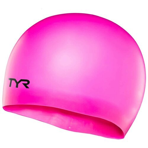Шапочка cиликоновая детская TYR Wrinkle Free Junior Silicone Swim Cap, цвет 693 (Fl Pink)