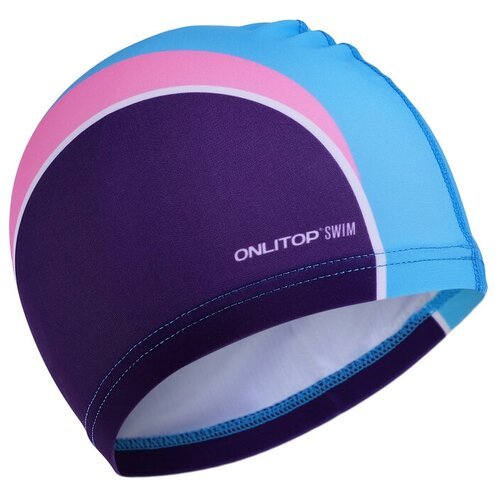 Шапочка для плавания ONLITOP 4135192, голубой/розовый/фиолетовый