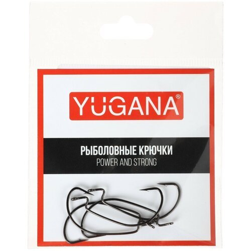 Крючки офсетные YUGANA O'shaughnessy worm № 4, 5 шт в упак.