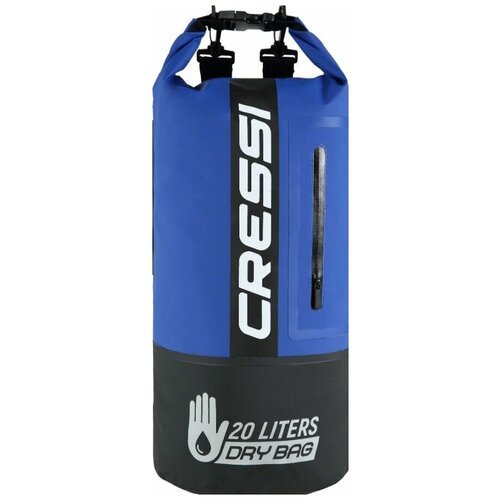 Гермомешок CRESSI с карманом на молнии PREMIUM BACK PACK 20 литров черный/синий