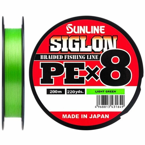 Шнур Sunline SIGLON PE8 200M (Light Green) #0.8/12LB