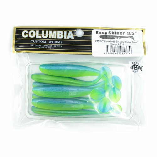 Приманка силиконовая Columbia Easy Shiner 3.5' #A14 / 7 шт в упаковке