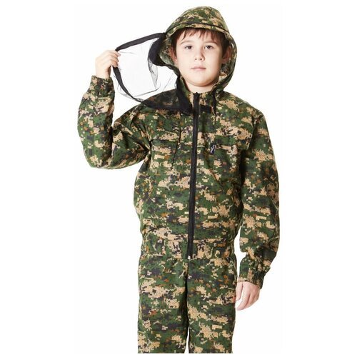 Маскхалат детский камуфляжный костюм цифра 097 с противоэнцефалитной сеткой - СТА-маскдет-сс97 28-30/122-128