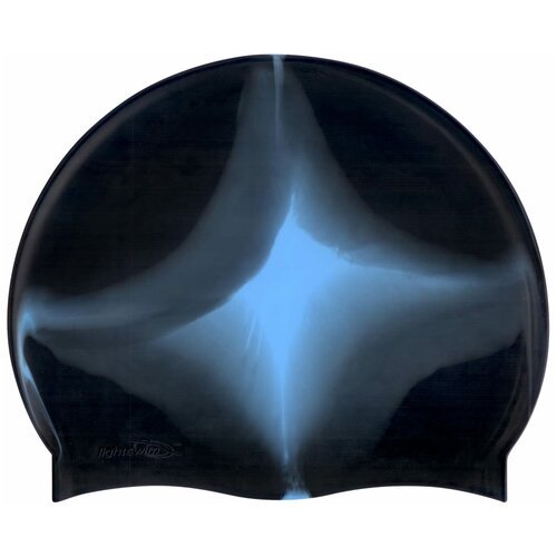 Шапочка для бассейна силиконовая детская/подростковая Light Swim С/LS5, обхват головы 50-55 см, цвет 16, Черная с голубым