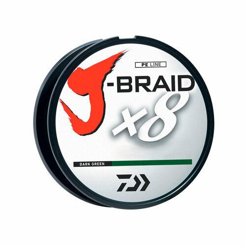 Плетёный шнур Daiwa J-Braid X8 Dark Green 0,22мм 37,5lb 150м