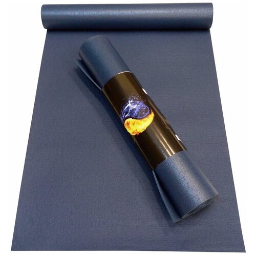 Коврик для йоги и фитнеса RamaYoga Yin-Yang Studio, синий, размер 175 х 60 х 0,45 см
