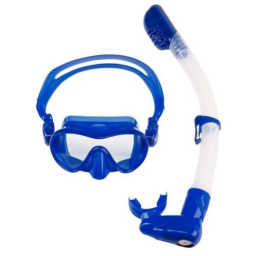 Набор Scorpena Junior маска + трубка для сноркелинга неон - синий