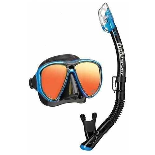 Комплект маска и трубка TUSA Sport UC-2425MQB Black Series зеркальные линзы синий