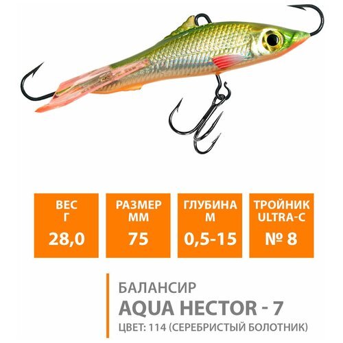 Балансир для зимней рыбалки AQUA Hector-7 75mm 28g цвет 114