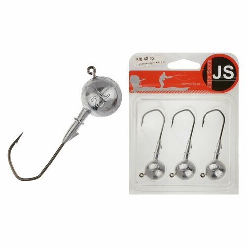 Джиг головка для рыбалки JS Jig for Sports #5/0 48гр, 3 шт в упаковке