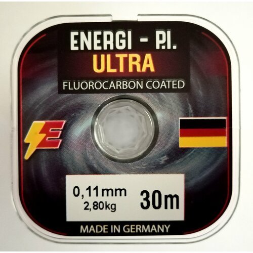 Леска рыболовная, монофильная ULTRA Fluorocarbon coated, 30 м; 0.11 мм ENERGI-P. I.