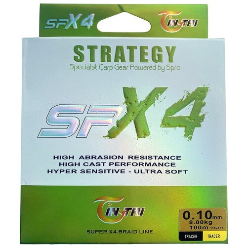 Плетенка шнур Strategy SPX4 оливковый 0.10 мм 8 кг 100 м