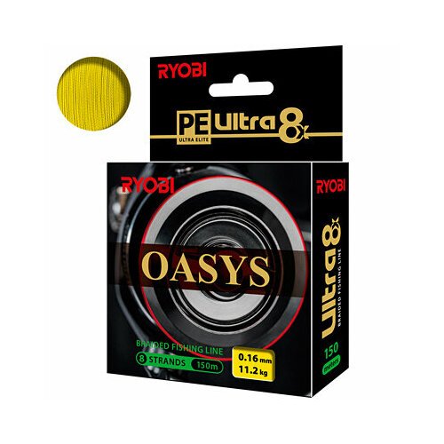 Плетеный шнур для рыбалки RYOBI OASYS Yellow 0,16mm 150m