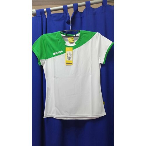 Для волейбола Женская MIKASA размер XL ( русский 50 ) форма ( майка + шорты ) волейбольная бело-зелёная Микаса