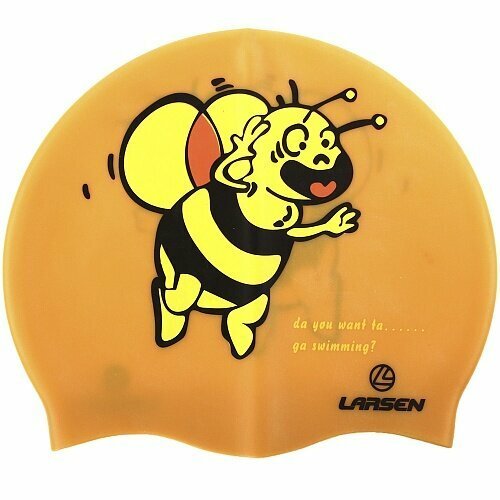 Шапочка плавательная Larsen CP50 (CP206), силикон, 'Пчелка'