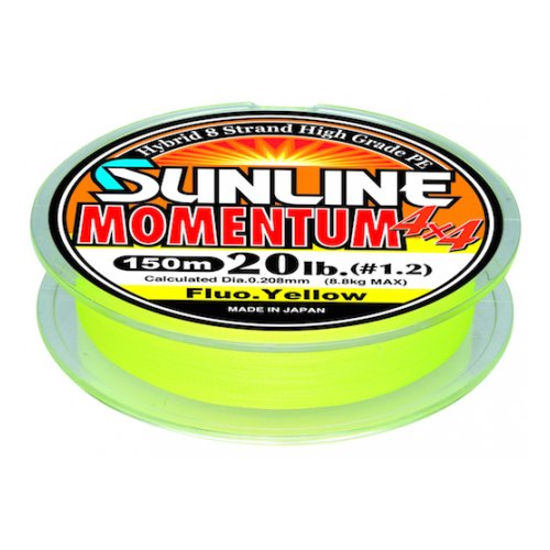 Sunline, Шнур Momentum 4x4 Yellow, 150м, 3.0, 50lb, 19кг