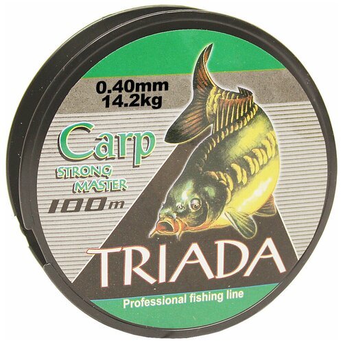 Леска TRIADA carp strong master 100 м 0,40мм до 14,2 кг. Цена за 2 шт.