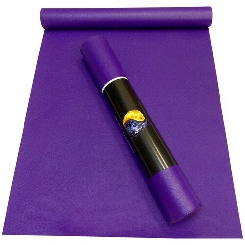 Коврик для йоги и фитнеса RamaYoga Yin-Yang PRO, фиолетовый, размер 220 х 60 х 0,45 см