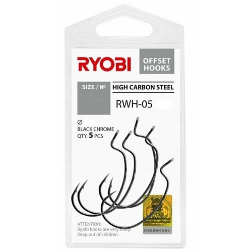 Крючок офсетный рыболовный RYOBI RWH-05 №1/0 ( упк. по 5шт.)