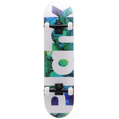 Детский скейтборд Plank Minimal, 31x8, белый/зеленый