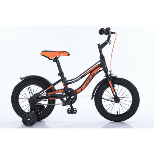 Велосипед детский Lorak Junior 14 Boy Матовый Чёрный/Оранжевый