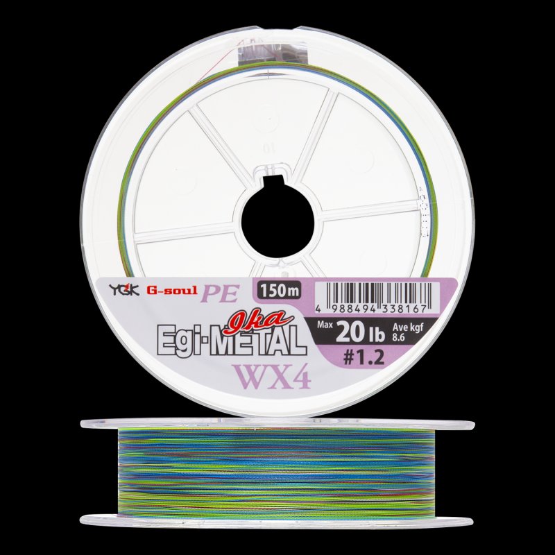 Шнур плетеный YGK G-Soul PE Egi-Metal WX4 #1,2 0,185мм 150м (multicolor)